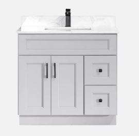 36-inch-Wood vanity in Grey
